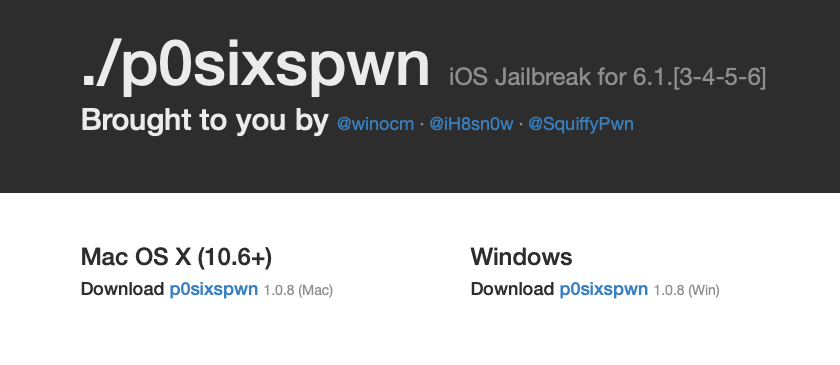 p0sixspwn完美越狱工具使用教程和工具下载适合降级后的iPhone4S和iPad2支持iOS6.1.3~6.1.6