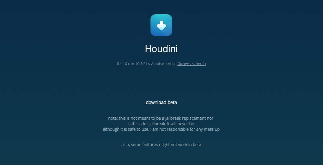 Houdini越狱工具支持iOS10~iOS11.1.2全体 64位iOS设备