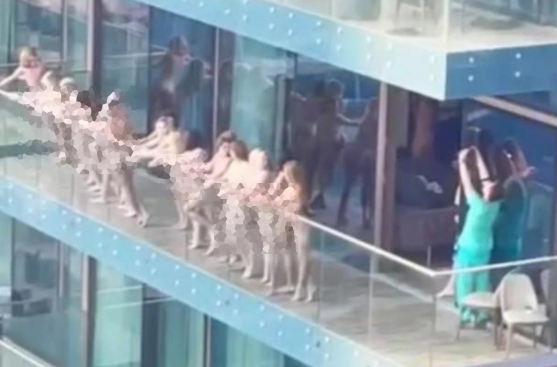 近40个模特在迪拜码头阳台上全裸拍照视频流出真相曝光，全抓了！